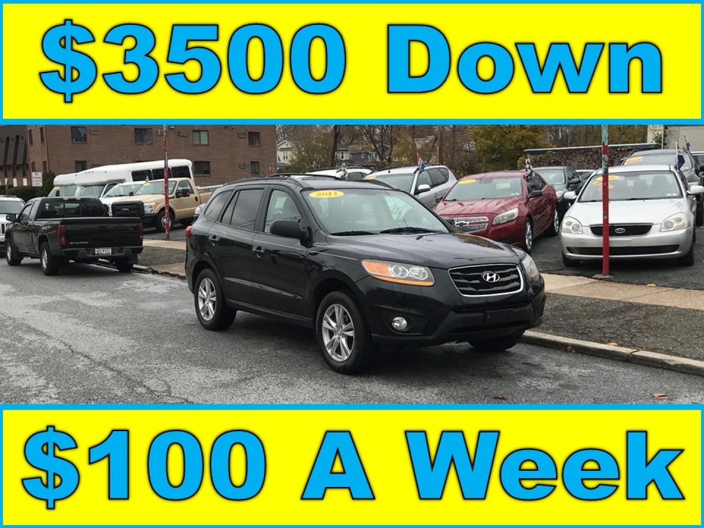 2011 Black /Gray Hyundai Santa Fe (5XYZHDAG2BG) with an 3.5 V6 engine, Automatic transmission, located at 577 Chester Pike, Prospect Park, PA, 19076, (610) 237-1015, 39.886154, -75.302338 - Photo#0